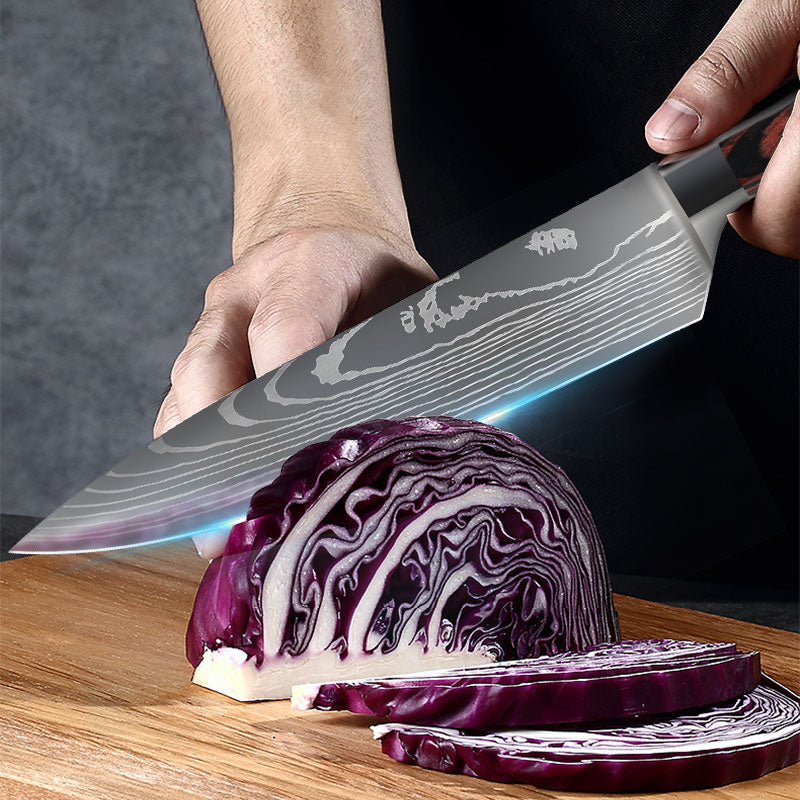 Juego de Cuchillos de Cocina Estilo Damasco