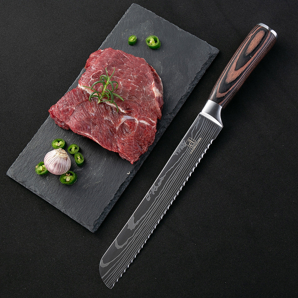 Juego de Cuchillos de Cocina Estilo Damasco