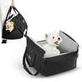 Asiento de Coche para Perro - Asiento Elevador para Perro Impermeable con Bolsillos de Almacenamiento, Asiento de Coche para Perro Desmontable y Lavable, Cama de Perro para Coche, Asiento de Coche para Mascotas PetyKare (Negro/Gris, Tamaño Regular)