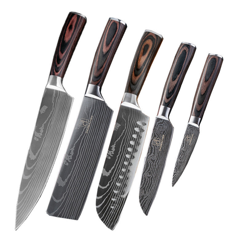 Juego de Cuchillos de Cocina Estilo Damasco