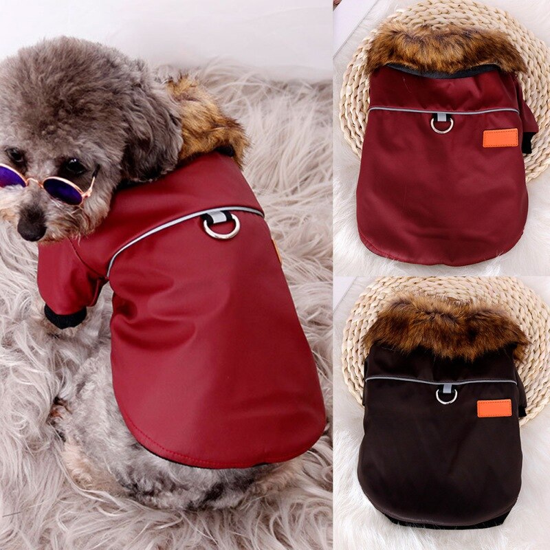Abrigo Reflectante Cálido para Mascotas con Cuello