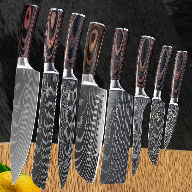 Juego de Cuchillos de Cocina Estilo Damasco