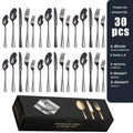 Juego de Cucharas de Acero Inoxidable Negro Estilo Occidental