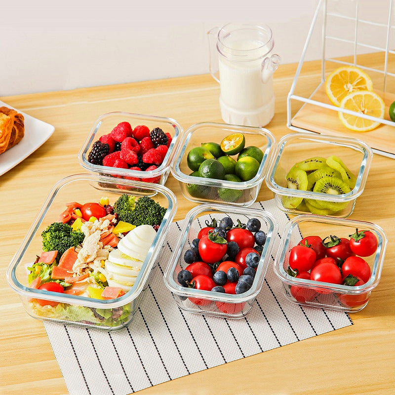 Set de Contenedores de Vidrio Grandes para Preparación de Comidas con Tapas