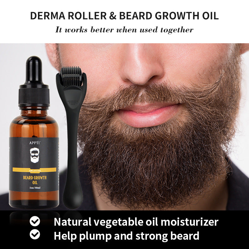 Aceite para el Crecimiento de la Barba con Rodillo de Microagujas