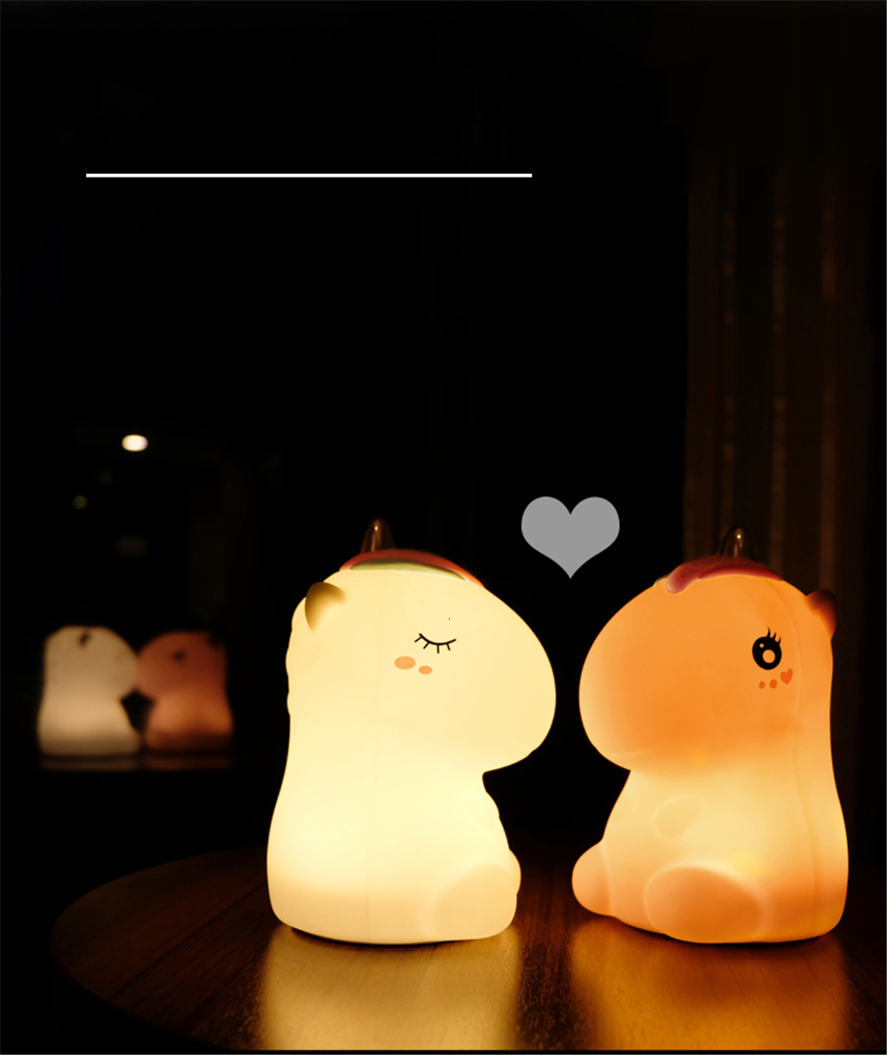 Luz de Noche de Unicornio Colorida Recargable USB Creativa