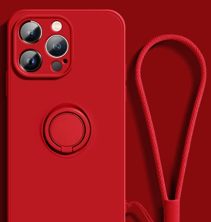 Funda de Silicona Líquida con Soporte Anular - Diseño Compatible