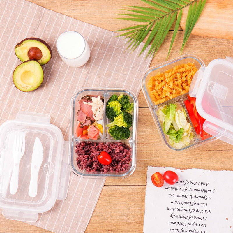 Set de Contenedores de Vidrio Grandes para Preparación de Comidas con Tapas