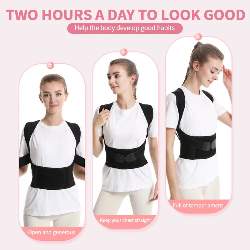 Adjustable Back Posture Brace for Office and Gym Use