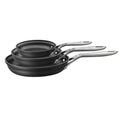 ZWILLING J.A. Henckels Motion Juego de 3 Sartenes Antiadherentes de Aluminio Anodizado Duro 8", 10" y 12" Limpieza Fácil Negro